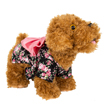 (Large) Black Floral Pink Bow Dog Dress