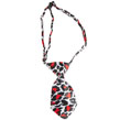 Dog Neck Tie (Red/White Leopard)